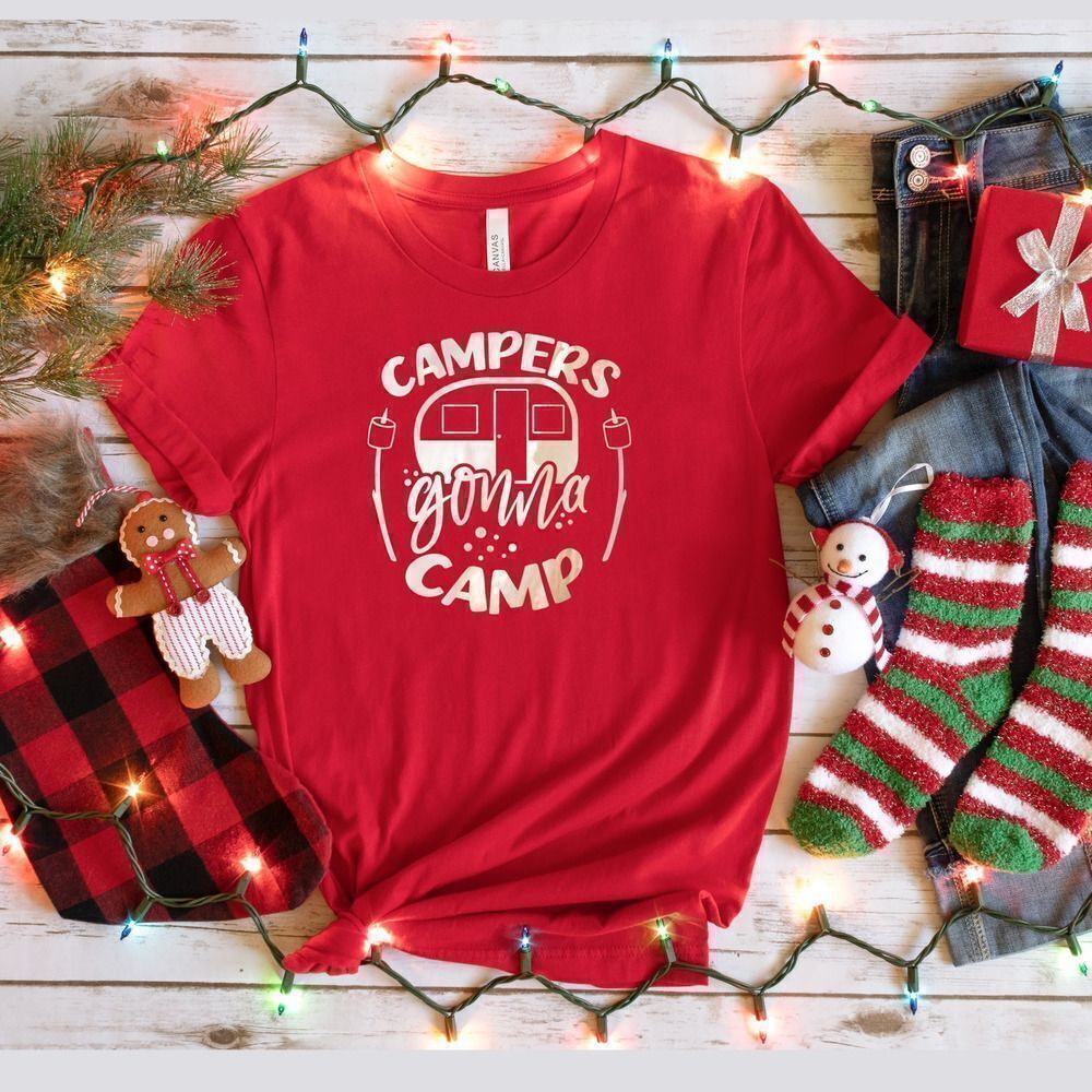 Campers Gonna Camp *Metallic Foil* Soft Graphic Tee Shirt